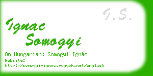ignac somogyi business card